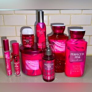 BBW Bath And Body Works Perfect In Pink NEW SCENT 8 Piece Bundle